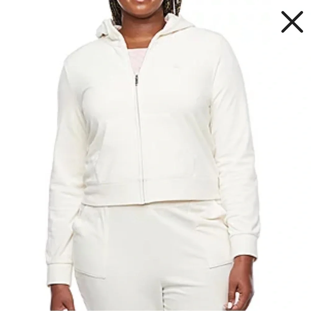 Juicy couture white velour full zip up jacket - Picture 1 of 9